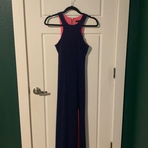 Navy Blue and Hot Pink Gown